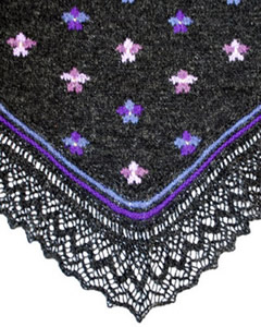 Violets Shetland Shawl detail
